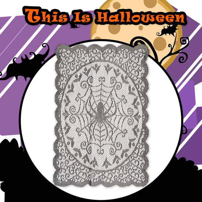 Halloween Black Lace Place Mat | Party Accessories Decoration | Spider