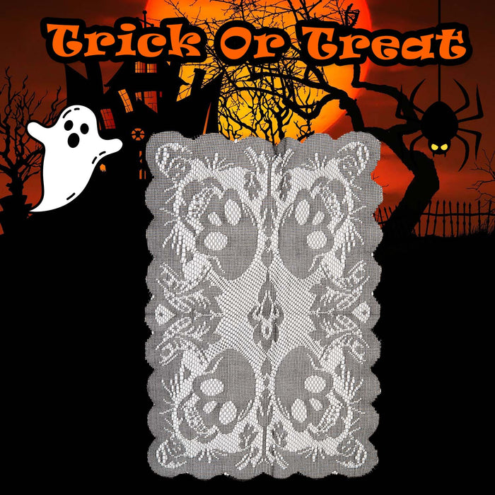 Halloween Black Lace Place Mat | Party Accessories Decoration | Skulls