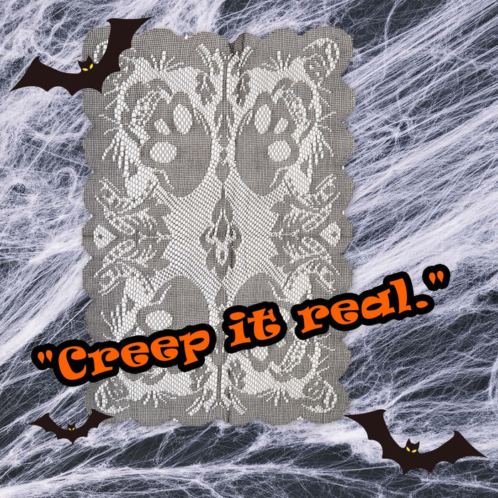 Halloween Black Lace Place Mat | Party Accessories Decoration | Skulls