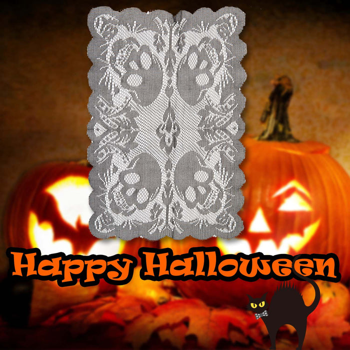 Halloween Black Lace Place Mat | Party Accessories Decoration | Skulls