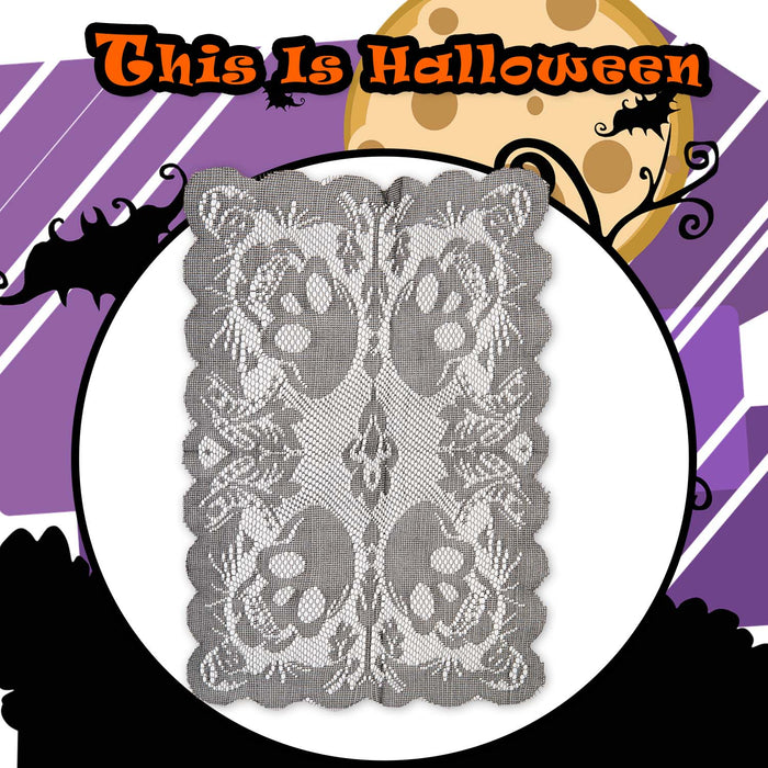 Halloween Black Lace Place Mat | Party Accessories Decoration | Skulls