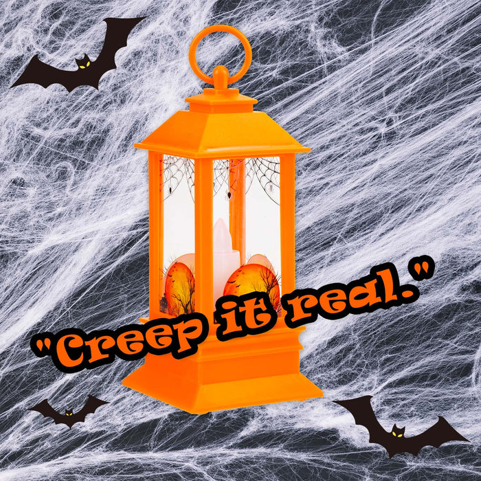 Halloween 14cm Light Up Lantern | Party Accessories | Orange