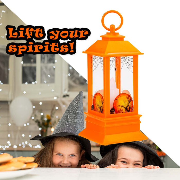 Halloween 14cm Light Up Lantern | Party Accessories | Orange