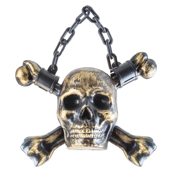 Halloween Skull With Chain | Party Accessories | Brushed Gold