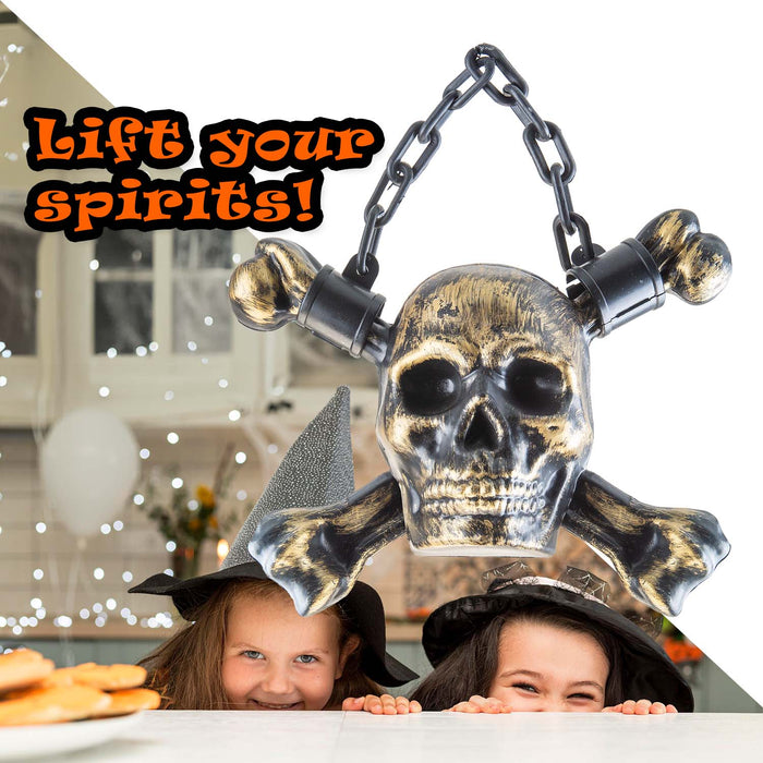 Halloween Skull With Chain | Party Accessories | Brushed Gold