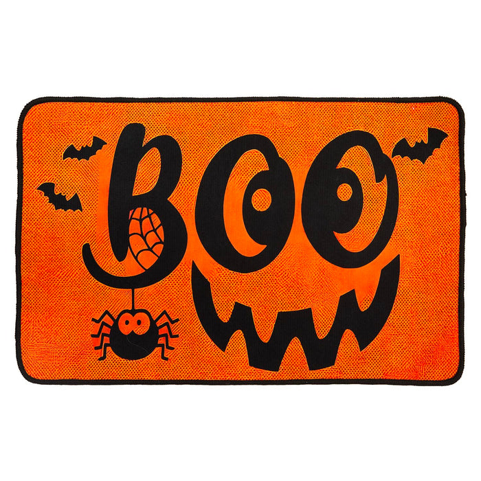 Halloween Door Mat | 60cm x 40cm | Party Accessories | Orange Boo