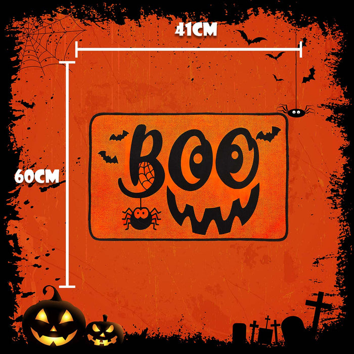 Halloween Door Mat | 60cm x 40cm | Party Accessories | Orange Boo