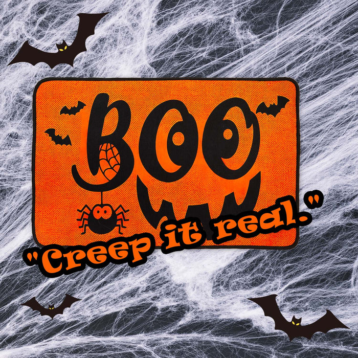 Halloween Door Mat | 60cm x 40cm | Party Accessories | Orange Boo
