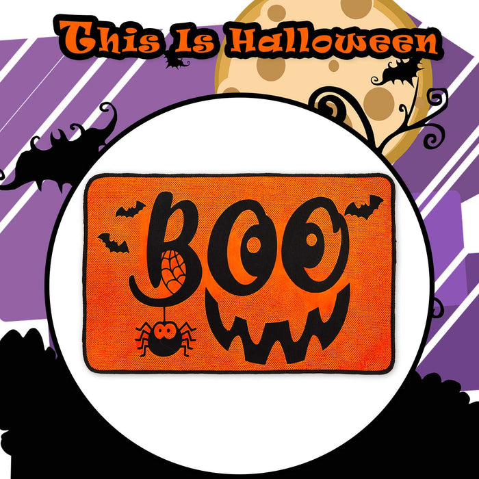 Halloween Door Mat | 60cm x 40cm | Party Accessories | Orange Boo