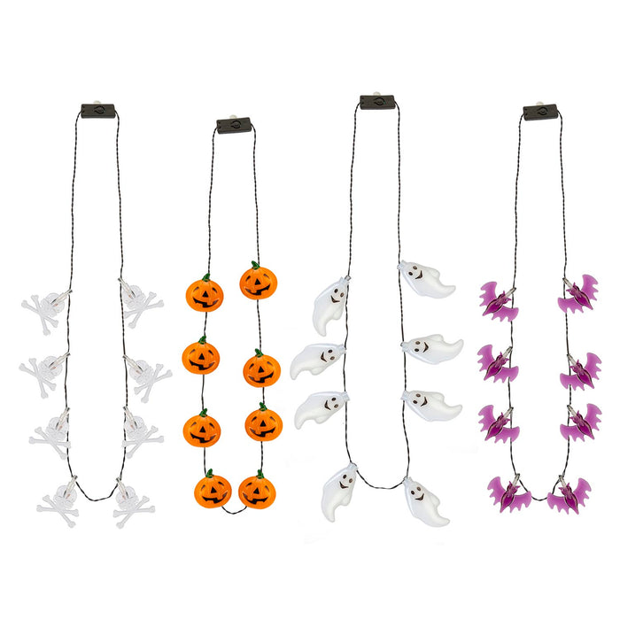 Halloween 8 LED Necklace | Accessories | Bats-Skulls-Pumpkins-Ghost