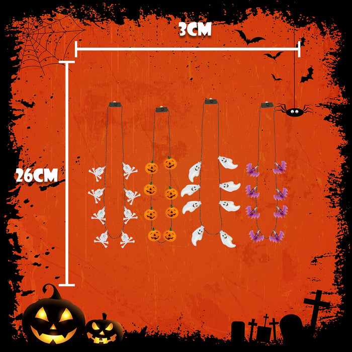 Halloween 8 LED Necklace | Accessories | Bats-Skulls-Pumpkins-Ghost