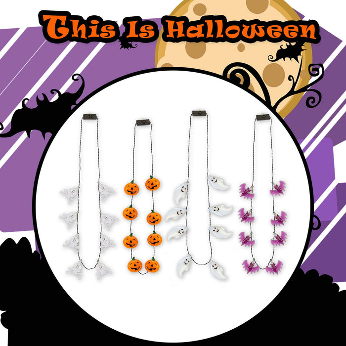 Halloween 8 LED Necklace | Accessories | Bats-Skulls-Pumpkins-Ghost