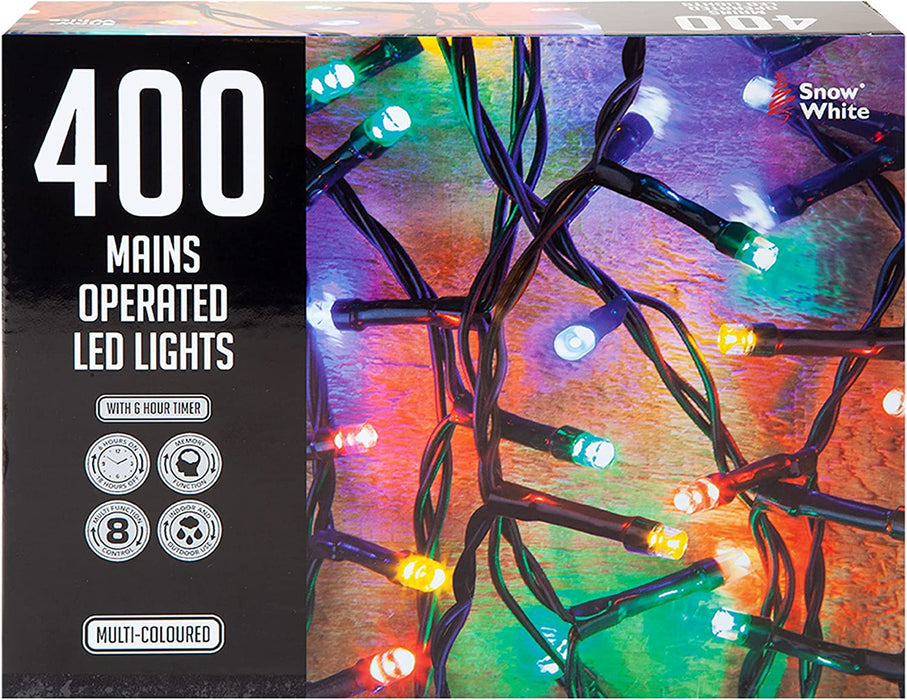 400 LED 20M Christmas Lights - Coloured