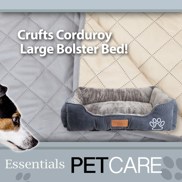 VFM/ Crufts- Corduroy and Micro Plush Bolster Bed