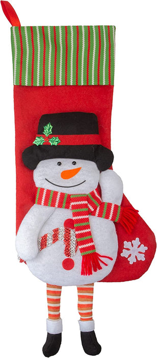 Long Leg Snowman Design Christmas Stockings 54cm