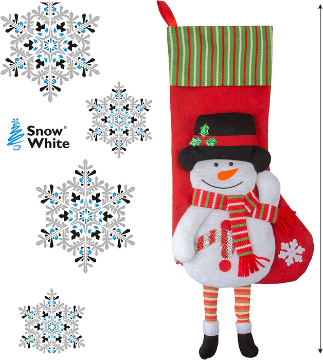 Long Leg Snowman Design Christmas Stockings 54cm