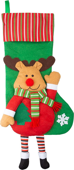 Long Leg Rudolf Design Christmas Stockings 54cm