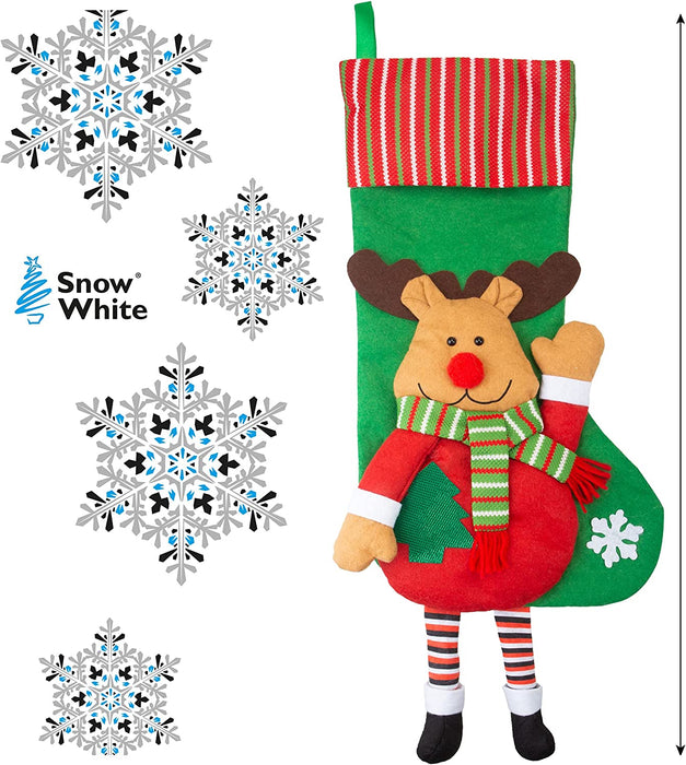 Long Leg Rudolf Design Christmas Stockings 54cm