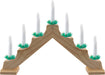 7 LED Wood Christmas Candle Bridge Natural,Battery operated-VFM