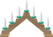 7 LED Wood Christmas Candle Bridge Natural,Battery operated-VFM