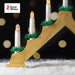 7 LED Wood Christmas Candle Bridge Natural,Battery operated-VFM