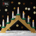 7 LED Wood Christmas Candle Bridge Natural Mains Powered