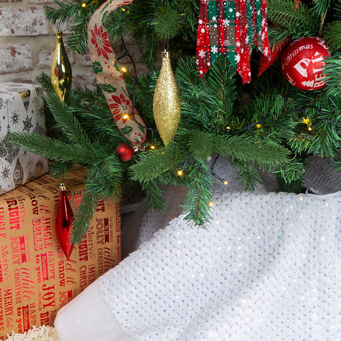 Christmas Sequin Plush Tree Skirt