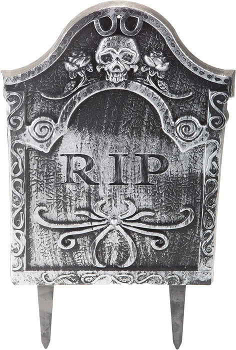 Halloween Tombstone Outdoor Prop - Scary Grave Garden Stake Detailed