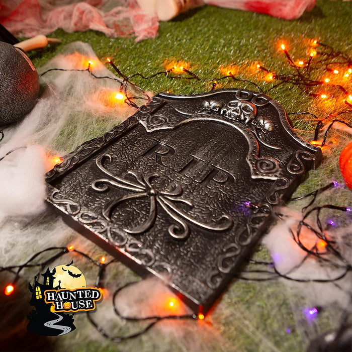 Halloween Tombstone Outdoor Prop - Scary Grave Garden Stake Detailed