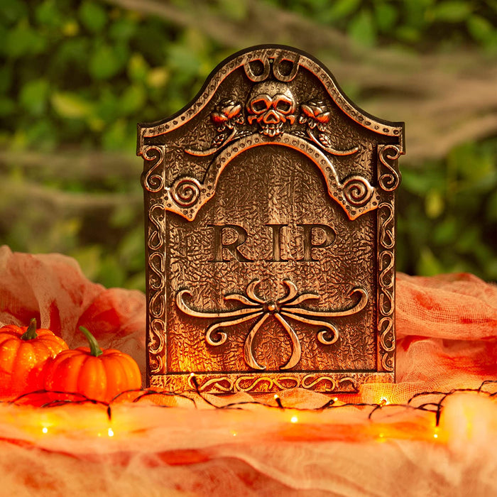 Halloween Tombstone Outdoor Prop - Scary Grave Garden Stake 41cm Detailed RIP
