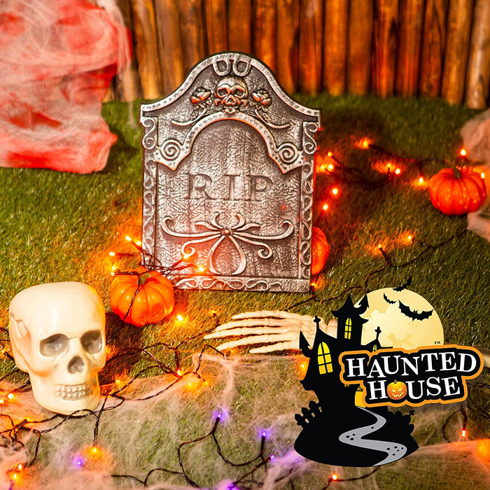 Halloween Tombstone Outdoor Prop - Scary Grave Garden Stake 41cm Detailed RIP