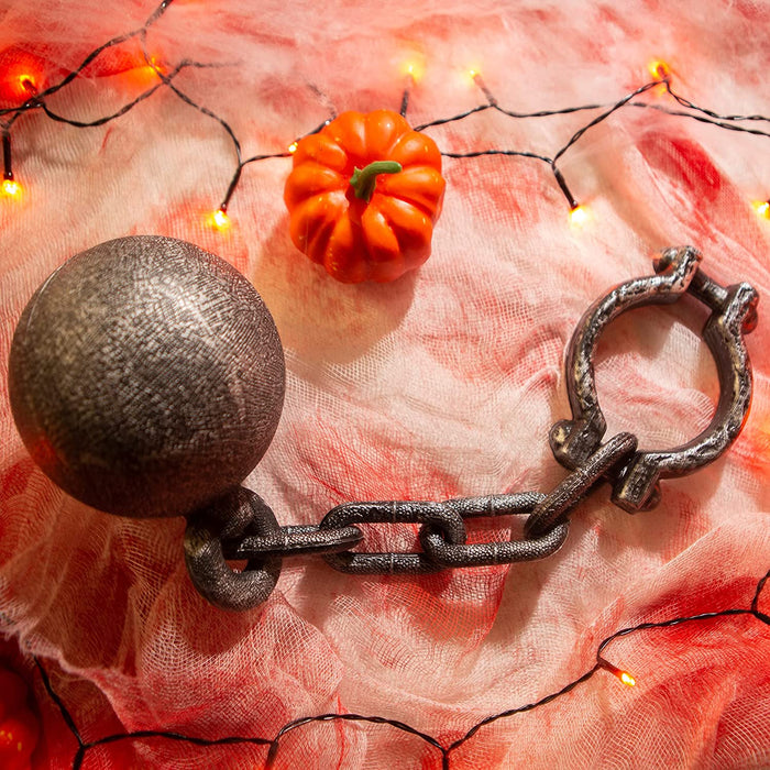 Ball & Chain Halloween Fancy Dress Accessory - Spooky Shackle Halloween Prisoner