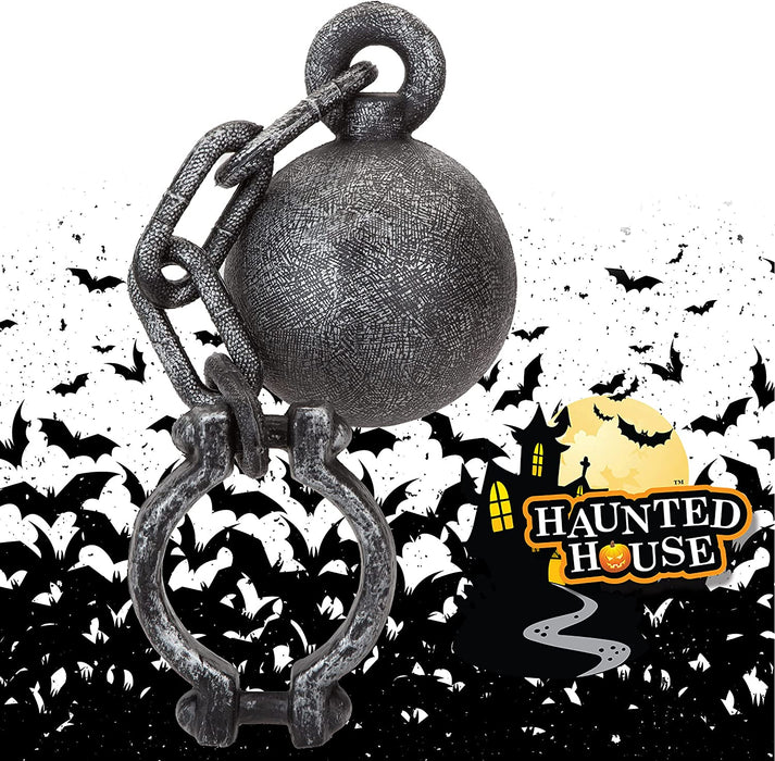 Ball & Chain Halloween Fancy Dress Accessory - Spooky Shackle Halloween Prisoner