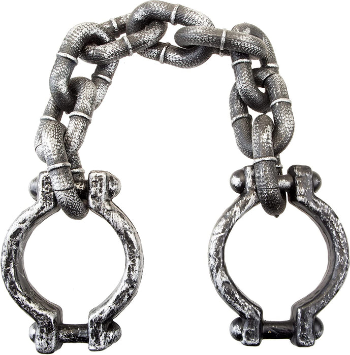 Halloween Hand Cuffs Fancy Dress Accessory Spooky Shackle Prisoner Pirate