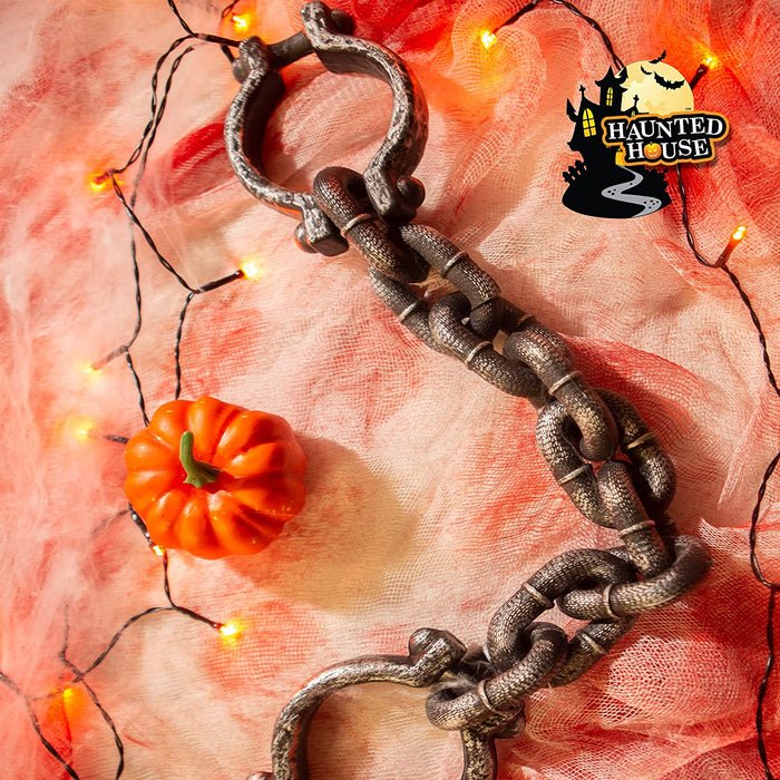 Halloween Hand Cuffs Fancy Dress Accessory Spooky Shackle Prisoner Pirate