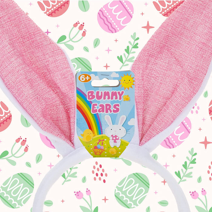Easter Bunny Ears Headbands - White - Pink Yellow - 2 Pack