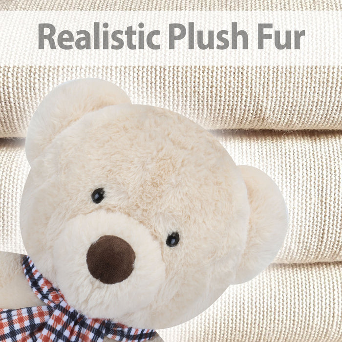 Brody Bear 40cm Plush With Scarf Premium Fluffy Toy - Cuddle Crew