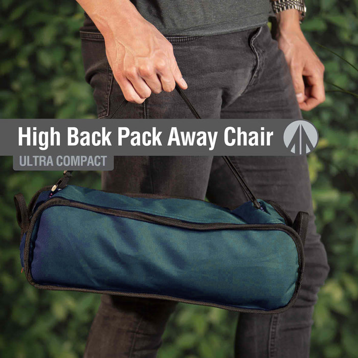 High Back Folding Camping Chair |Carry Bag| Indigo Blue