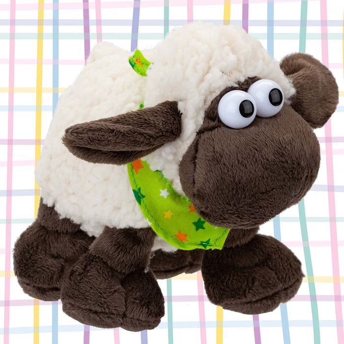 Wooly Sheep with Comical Eyes Plushie 15cm