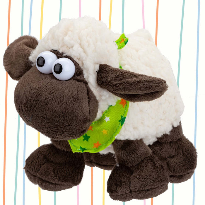 Wooly Sheep with Comical Eyes Plushie 15cm