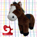 Natural Plush Horse Dark Brown Soft Toy 27cm