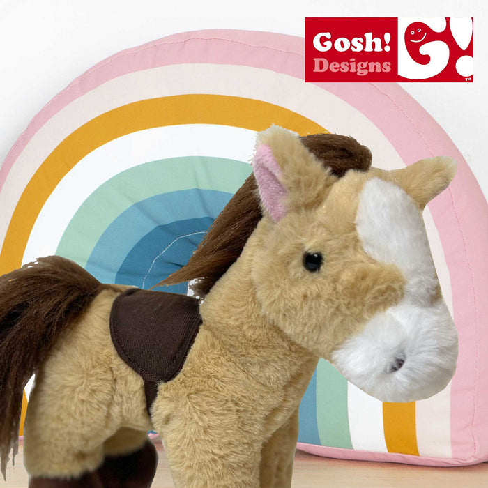 Natural Plush Horse Light Brown Soft Toy 27cm