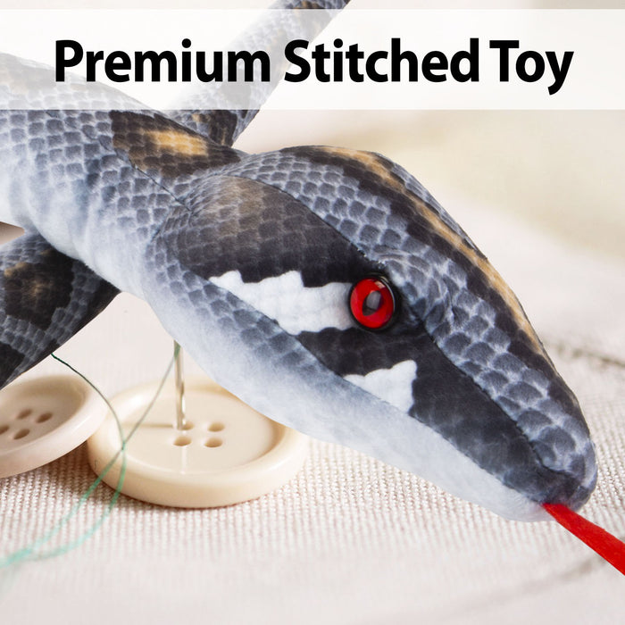 Grey Snake 180cm Plush Lifelike Printed Toy - Natural World Collection