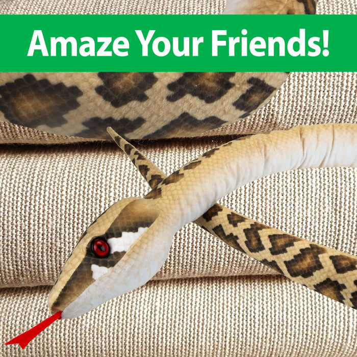 Brown Snake 180cm Plush Lifelike Printed Toy - Natural World Collection