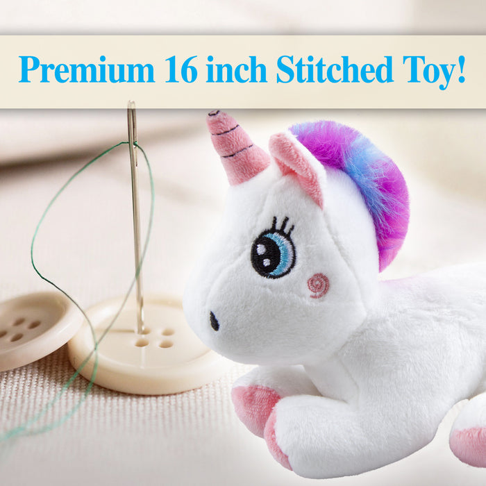 Unicorn Soft Toy White 16cm Lying Unicorn Super Soft Plush Cute Toy