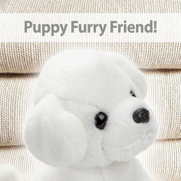 Puppy Soft Toy Cream Plush Pet - Luxury Pale Sitting Dog Teddy