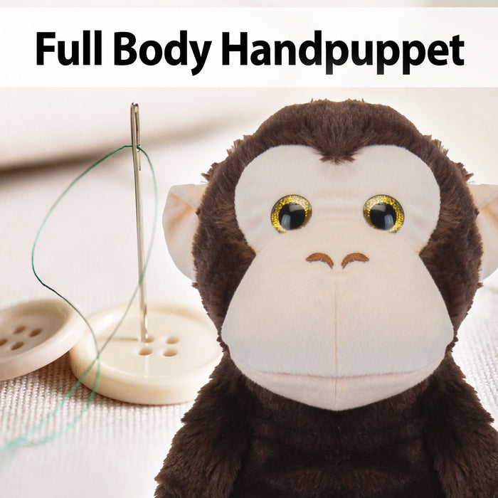 Monkey Hand Puppet Plush 65cm Soft Toy With Hook and Loop Hands & Feet