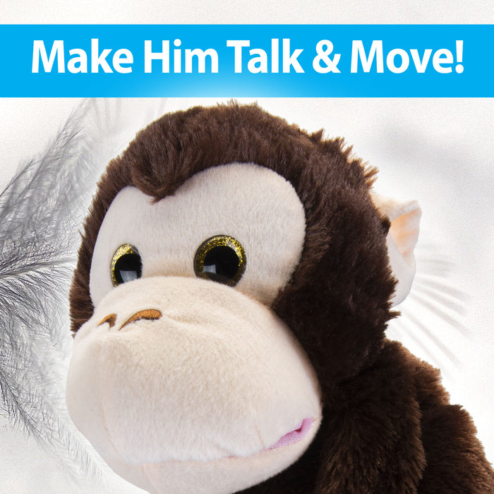 Monkey Hand Puppet Plush 65cm Soft Toy With Hook and Loop Hands & Feet