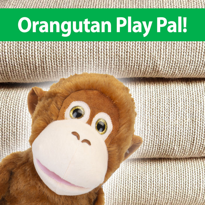 Orangutan Hand Puppet Plush 65cm Soft Toy With Hook and Loop Hands & Feet