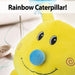 Rainbow 60cm Caterpillar Plush Multi Coloured Fluffy Toy - Cuddle Crew